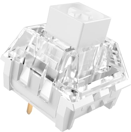kutethy Kailh Box Switch Blanc pour Clavier de Jeu mécanique 3 Broches Montage sur Plaque RGB/SMD Interrupteur à Levier étanche MX (72 pièces, Blanc)