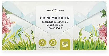 Terra Domi HB Nematoden gegen Dickmaulrüssler, Engerlinge und Käferlarven|25 Mio. für 50m² |biologisch, nachhaltig | Anwendung im Außenbereich | Langzeitwirkung