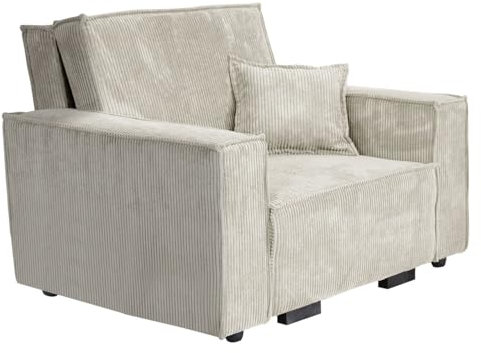 Mirjan24 Sofa Viva Star Cord I mit Schlaffunktion, einsitzer Polstersofa mit Bettkasten, Schlafsofa, Bettsofa inkl. Kissen, Wohnlandschaft, Farbauswahl (Poso 100)