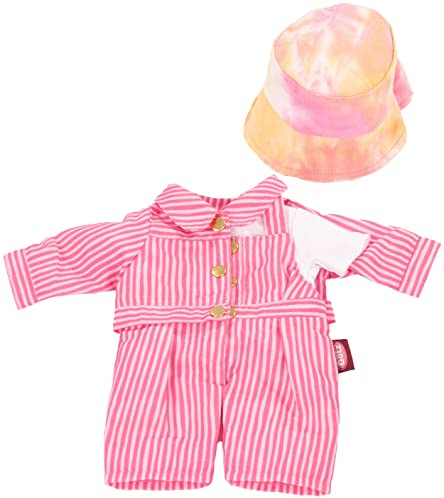 Götz 3403403 Kombination Streifen – Puppenbekleidung Gr. S / XM – 4 teiliges Bekleidungs – und Zubehörset für Babypuppen von 30 – 33 cm und Stehpuppen 36 cm