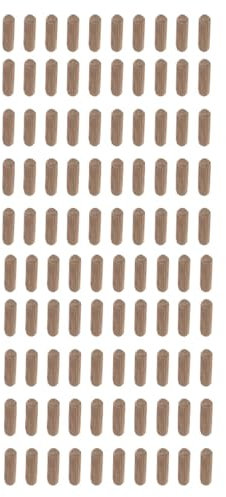 Spina di Giunzione Zigrinata in Legno, Tassello in Legno per Foro - Spinette di Legno Scanalate per Mobili, Cassetti e Ripiani Artigianato di Mobili e Fai Da Te (100 PZ - 6x30 mm)