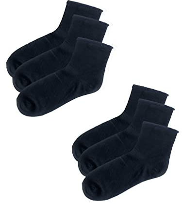 JOPHY & CO. Calzini in cotone senza elastico morbidi e leggeri, Calze a funzioni sanitarie per la circolazione e diabetici 6-12paia Art.901 (35-40, NERO-6PAIA)