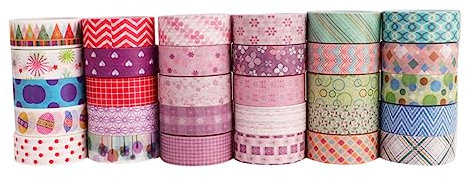 STOBOK 30rollen Selbstklebende Papierbänder Bunte Cartoon-muster Washi Tape Für -projekte Scrapbooking Und Dekoration Von Planern Karten Und Geschenkverpackungen Für Büro Und Zuhause