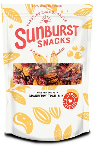 Sunburst Snacks Cranberry & Nut Trail Mix, High Fibre Blend Including Pumpkin & Sunflower Seeds, Resealable & Recyclable Pouch, 500G
