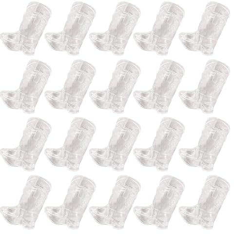 20pcs Plastic Boot Shot Glass Cups for Weddings Bachelorette Party Birthdays Boot Shot Glasses (Pack of 20) for Liquor Mini Shot Glass Cups
