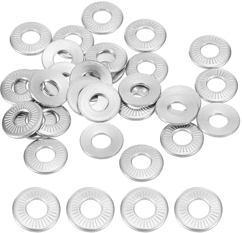 PATIKIL Acero Inoxidable 304 Resorte Belleville Disco Arandelas Paquete de 200 Arandelas Planas Conicas Estriadas M4x10mm para Industria y de Construcción