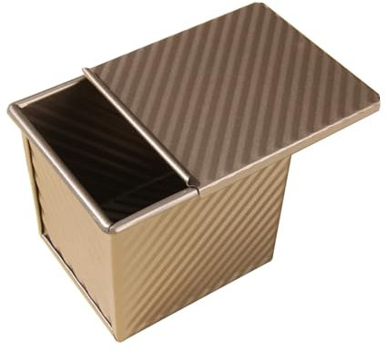 Leapiture Molde para Pan, Molde para Hornear Pan, Molde para Pan, Bandeja para Hornear, Molde Rectangular para Pan, Molde para Pan con Tapa para Hornear Pan, Horno Dorado (12x11x10cm)