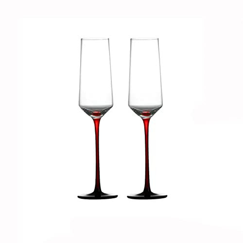 Generic Verres À Vin 2 Verres En Cristal Verres À Champagne Euro Rouge Bar Verre À Vin Rouge Haut Verre Mousseux 230 Ml Flûte À Champagne/Rouge B/230 Ml