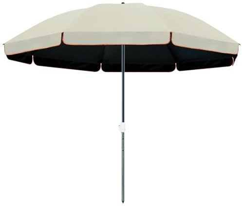 Sonnenschirm Ø 220–280cm, Höhenverstellbar Marktschirm, knickbar, UV-Schutz, UPF 50+ Runder Strandschirm, Terrassenschirm Windfest Stabil(240cm/8ft)