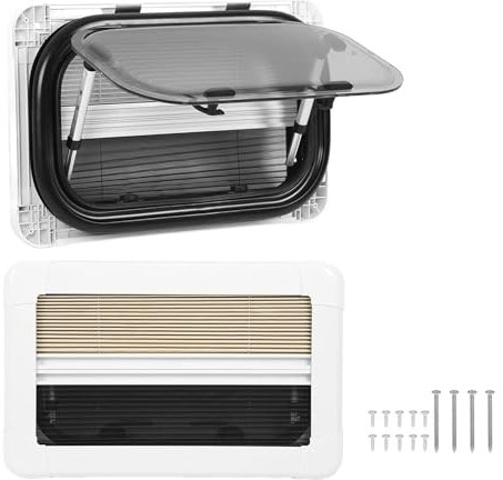 JMORCO Wohnmobilfenster RV-Öffnungsfenster, RV-Fenster mit Sonnenschutz, 500 mm, 300 mm, UV-Ausschiebefenster for Wohnmobilanhänger
