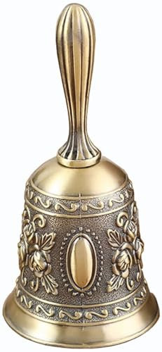 SWJ-swjssb Handglocke Weihnachten，Tischglocke Hand Glocke Weihnachten Handklingel Klassische Mahlzeitglocke Hand Weihnachtsglocke Zinklegierung Glocke Klingel(Bronze)