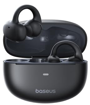 Baseus Bowie MC1 Casque Ouvert, Ecouteur Conduction Osseuse avec Son Impressionnant, Renforcement des Basses Adaptatif, Bluetooth 5.4, Réduction du Bruit Lors des Appels, IP57, Autonomie de 40h