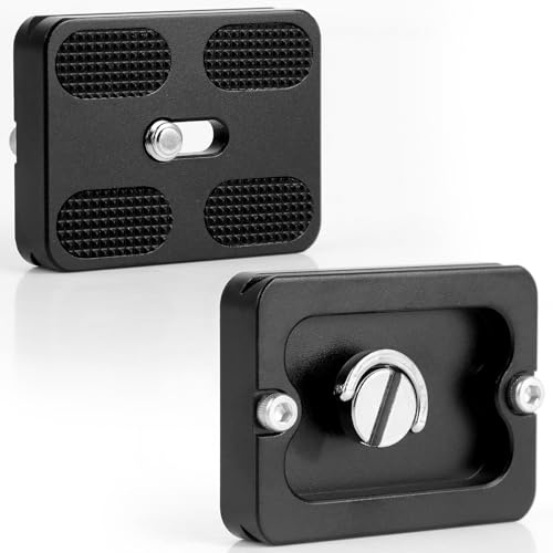 Windfromort PU-50 Placa de liberación rápida – Quick Release Plate – Pack de 2 – Apto para rosca de trípode 1/4 pulgadas – Compatible con Arca Swiss