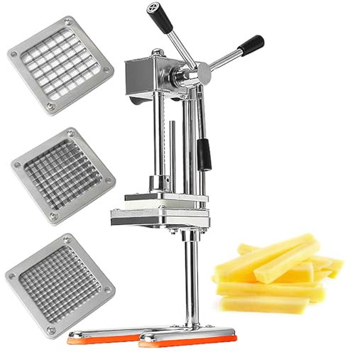 Taglie di Chip Commerciale, Patatine Fritte Multiuso, Dialica di Patate Manuali, 3 Reti da Coltello (6/9/13 Mm), Lame Indipendenti Staccabili, Maniglia di Manodopera, per Frutta e Verdura