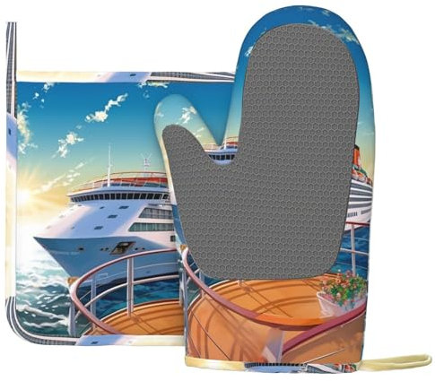 Lot de 2 maniques et maniques en silicone résistant à la chaleur - Antidérapants - Pour la cuisson au four - Pour la cuisson au four et le barbecue