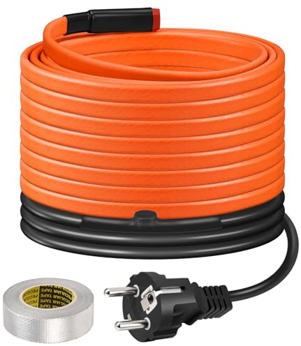 Câble Chauffant BDDFOTO 25 W/m, Ruban Autorégulant Pour Gouttières et Neige, Protection Antigel, 10 m