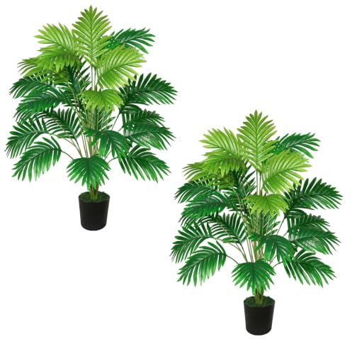 Natligard 90cm Künstliche Palme Künstliche Pflanzen Wie Echt Deko Palme | kunstpflanze groß kunstpalme für Schlafzimmer Badezimmer außenbereich Büro Garten Hochzeit Party Deco
