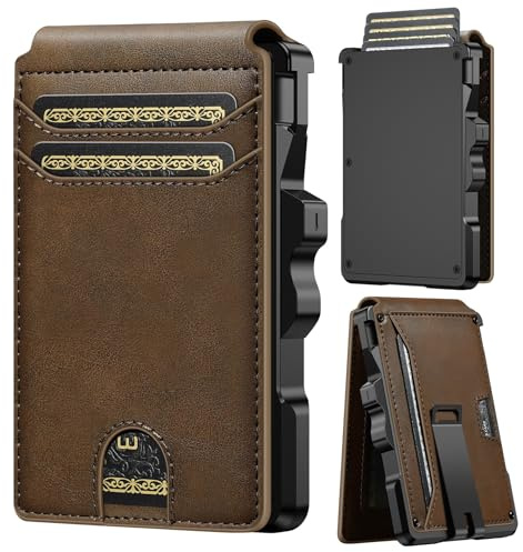 furid Smart Wallet For Men Slim: Rfid Minimalist Pop Up Wallets with Money Clip Metal Credit Card Holder - Gifts for Husband Father at Birthday Anniversary