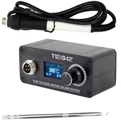 Agwuoetr MINI T12-942 Soldering Station OLED Digital Electronic Welding Iron DC Version Portable DC24V3A Power Supply