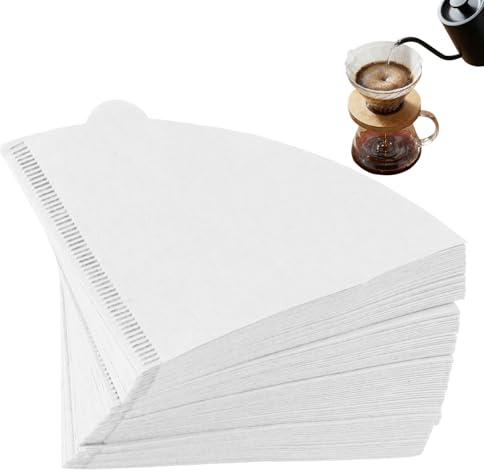 heqxwl 200 Stück Kaffeefilter Größe 1, V-förmige Einweg Kaffeefilter aus Papier, Filterpapier für Kaffeemaschinen, Handfilter & Kaffeetropfkegel (1–2 Tassen) (Weiß)