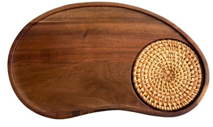 Bandeja de Servir | Tablas Decorativas de Madera para Servir | Bandeja de Desayuno, para el hogar, Sala de Estar, Mesa, Desayuno, Almuerzo, Patio, Aperitivos, té de la Tarde
