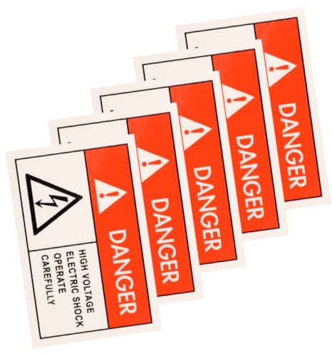 OFFIGAM 5 Pcs Electrical Safety Warning Stickers Easy to Peel Waterproof Paper Signage Labels for Offices and Factories