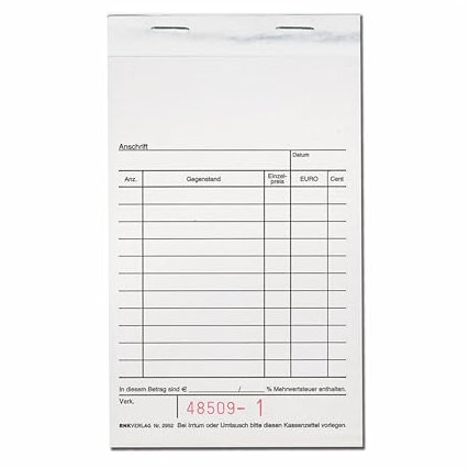 POKORNYS – Kassenblöcke 10x Quittungsblock mit Durchschlag, Stift & Gebrauchsanweisung I selbstdurchschreibend I 10x15 cm I Je Block 100 Blatt (50x Original & 50x Durchschlag) I fortlaufend nummeriert