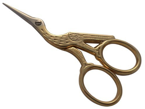 Storch Stickschere Vergoldet 9 cm - Made in Italy