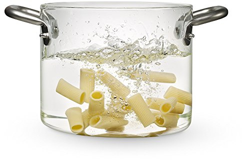 MOMA KnIndustrie Casserole en Verre Ø 24 cm - 5.51 kg - 321.2 fl oz - Céramique - Transparent - 32 x 24 x 24 cm - Pot - Casserole