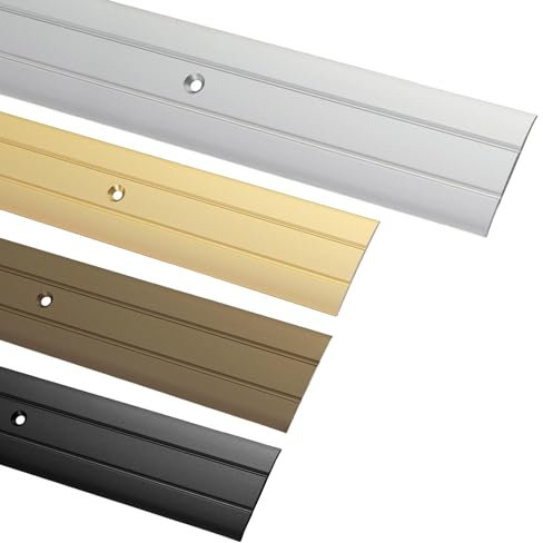 Gedotec Übergangsprofil zum Schrauben Alu Silber 100 cm, Breite 37 mm, Übergangsschiene für Fußböden - Aluminium Boden-Leiste als Übergangsleiste gelocht Länge 1 m, Bodenprofil für Türschwelle