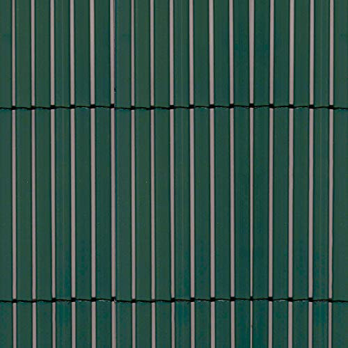 TENAX Colorado 1,50 x 5 m Vert, Canisse Synthétique en PVC avec Cannes Entières de 7 mm, Brise-Vue pour Jardins, Balcons et Clôtures