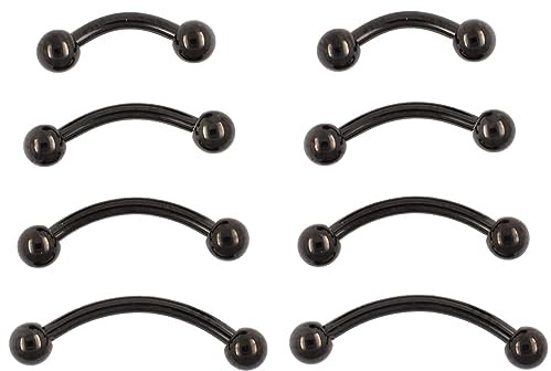 NewkeepsR 1.0mm/1.2mm Titan-Implantatqualität, gebogen, gebogen, Langhantel, Bananen-Rook, vordere Helix-Augenbrauenringe, vertikales Labret-Piercing