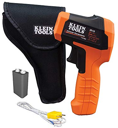 Klein Tools IR10 | Thermomètre infrarouge double laser 20:1 | Mesure de -40 à 650 °C avec sonde K-Type incluse