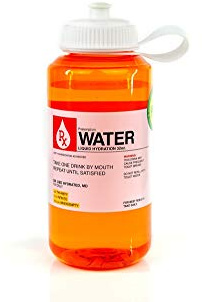 Prescription Water 32 Oz Plastic Water Bottle With Lid - Wide-Mouth, BPA-Free Novelty Hydroflask - Fun, Unique Orange Medicine Bottle With Screwtop Cap Design - Hydration Enthusiast Gift Idea
