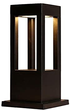 SLAWA Modern Outdoor Post Light Fixture, LED Outdoor Column Lights with Aluminum housing IP55 Waterproof Square Pillar Lights Outdoor, External Lawn Bollard Lantern for Porch, Garden, Front Yard
