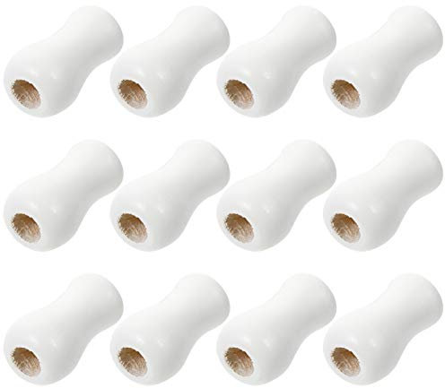 BESPORTBLE 12pcs Window Blind Cord Pulls Window Blind Wood Cord Tassels Knobs Cord Drops Pull End for Blinds or Shades DIY Home Decoration Curtain Craft White