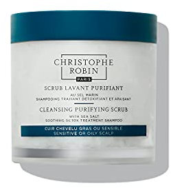 Christophe Robin Cleansing Purifying Scrub with Sea Salt 250ml – Exfoliating Scalp Treatment, Removes Impurities & Detoxifies, Soothes & Refreshes Scalp