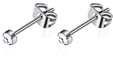 G23 Titan Ohrstecker für Damen Herren Mädchen Ohrringe Hypoallergen Nickelfrei 3mm/4mm/5mm/7mm Kristallohrringe Ohrschmuck Geburtstagsgeschenk