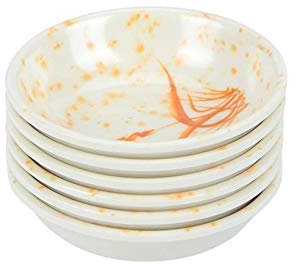 Eljjhah 6 platos de salsa de melamina reutilizables para salsa, plato pequeño para restaurante y hogar (color: hierba otoñal)