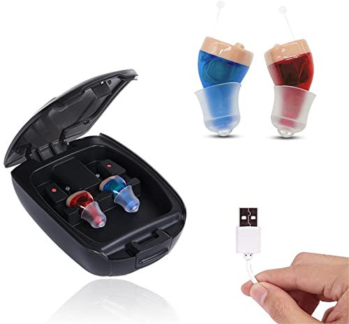 ZHANGMIN Wiederaufladbarer Audioverstärker, Premium Personal Sound Device/Geräuschunterdrückung, Mit Tragbarem Ladekoffer, for Erwachsene Und Senioren