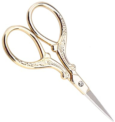 Nähschere, DIY-Stich, Antike Schere, Stickereischere, Kleine Rostfreie Schere, Werkzeugschere (Gold), Stahl Zum Nähen zu Hause (golden) (Gold)