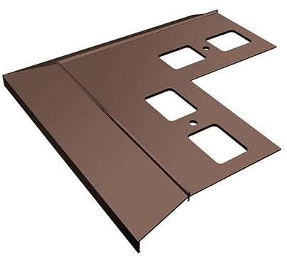 Renoplast® Aluminio Esquina 90° para perfil de alero K100 Marrón | Acabado de terrazas balcones | Suelos de baldosas sobre mortero adhesivo | Sistemas de drenaje de agua Perfil angular | anticorrosión