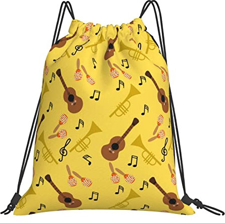 385 Rucksack Mit Kordelzug Muster Für Trompetenmusikinstrumente Schultertasche Mädchen Schuhbeutel Erwachsene Gymnastikbeutel, Für Strandurlaub, Schule, Schwimmen