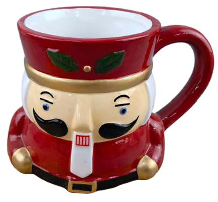 Europäische und amerikanische kreative umgekehrte Schnalle, handbemalte Keramik, Weihnachtsmann-Wasserbecher, geprägte Keramik, Weihnachtsdekoration, Nussknacker, Holzbecher, 301–400 ml