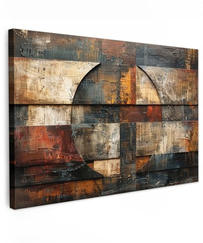 MuchoWow© Wandbilder Groß XXL Schlafzimmer Home Deko Wohnung Bild - Modern | 120x80 cm - Wohnzimmer Fotoleinwand Wand Bilder Leinwand Wall Decor Vintage - Braun - Kunst