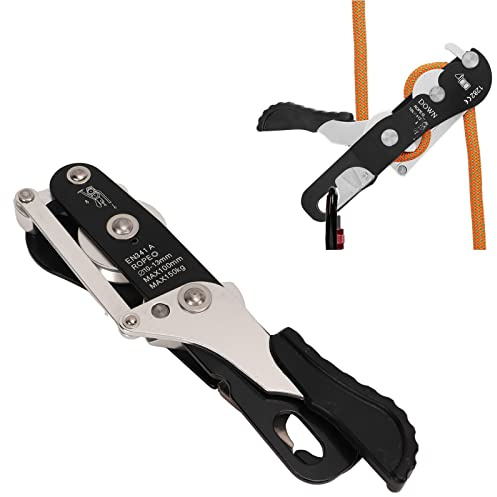 HERCHR Discensore Arrampicata Manuale, Comandi Manuali in Lega di Alluminio Dispositivo da Discesa Autobloccante per Arrampicata su Roccia con Corda All'Aperto da 10-13 Mm