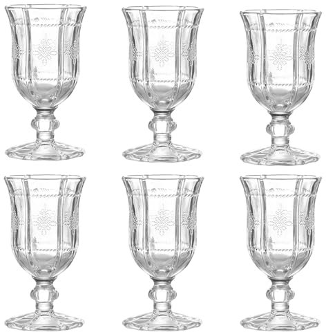 PWSHZ Vasos Cristal Elegantes Copas de Vino Blanco, Copas de Vino Altas Vintage y Copas de Vino Tinto portátiles for Celebrar Fiestas, Eventos y Bodas Personaliza (Size : 400ml/13.5, Color : Clear_6)
