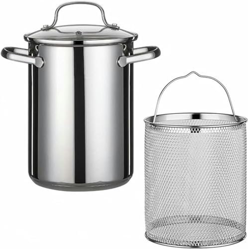 Stainless Steel Asparagus Pot, Vegetable Frying Pot, Steamer, Pasta Kitchen With Basket And Lid For Home, Kitchen, Restaurant