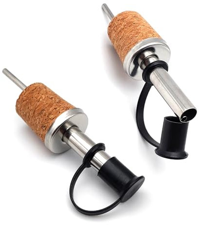 Leddy Living Dosificador de aceite de oliva y vinagre para botellas con vertedor antigoteo – Abrir y cerrar – Antioxidación – Dosificador para aguardiente, ron, whisky, bebidas (2)