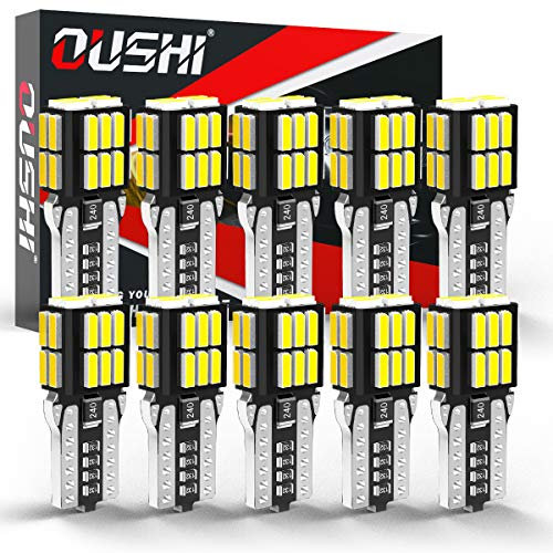 OUSHI Lampadina W5W T10 LED, 12V 6500K Bianco 194 168 2825 LED Lampadine Per Auto Luce Interiore Posizine e Targa e Parcheggio Lampadine Tettuccio Lampadine di Ricambio(10Pcs)